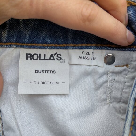 ROLLA’S Dusters high rise slim cutoff jean shorts Cindy Blue Size US 30 - Picture 7 of 9